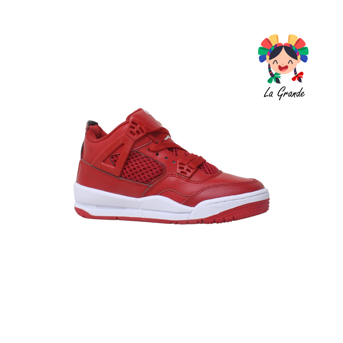 422 APT Rojo Rojo Piel Tenis Bota Básquet para Joven