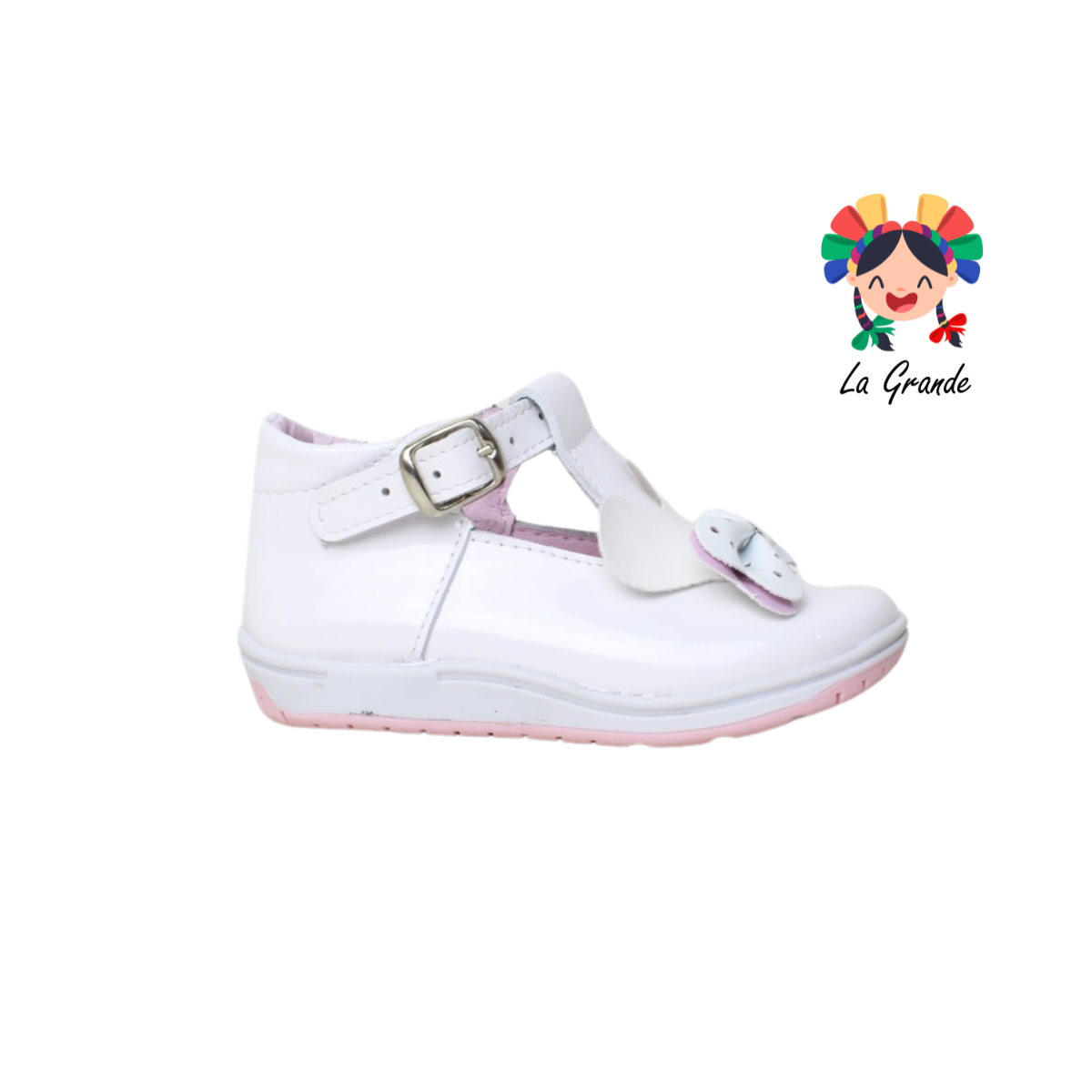 422 WIZZYZ Blanco Charol Zapato Casual para Niña