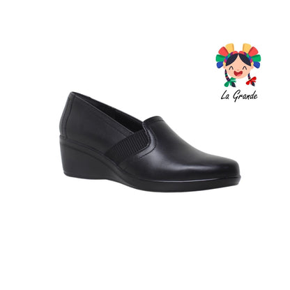 45211-FLEXI Negro zapato mocasín de piel para dama