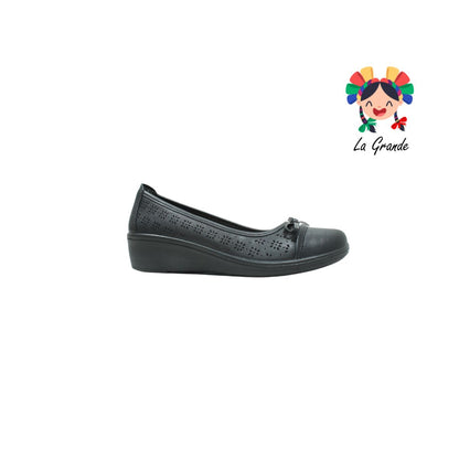 45608-FLEXI negro zapato mocasín para Dama Con Plantilla Comfort Pad