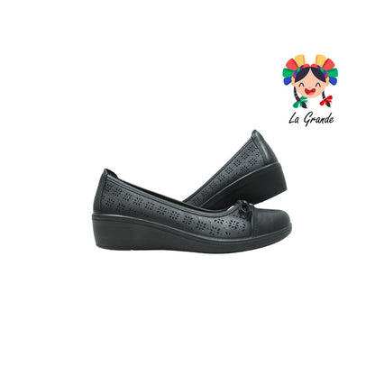 45608-FLEXI negro zapato mocasín para Dama Con Plantilla Comfort Pad