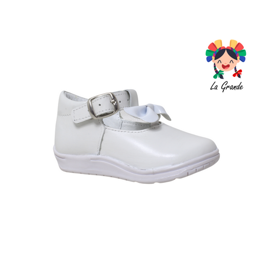 498 WIZZYZ Blanco Piel Zapato Casual para Niña