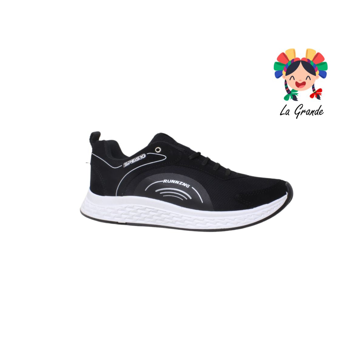 501 SPEIS10 Negro Blanco Textil  Tenis Choclo Deportivo para Caballero