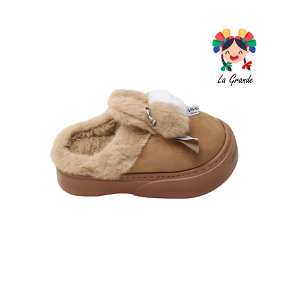 5049 TIGRE Conejo Multicolor Sint Textil Pantufla para Dama