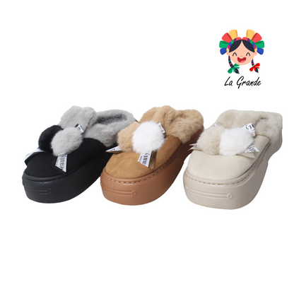 5049 TIGRE Conejo Multicolor Sint Textil Pantufla para Dama