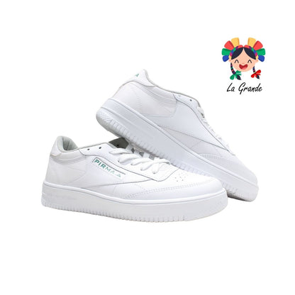 5051 PIRMA Piel Blanco Verde Tenis Choclo Original para Caballero