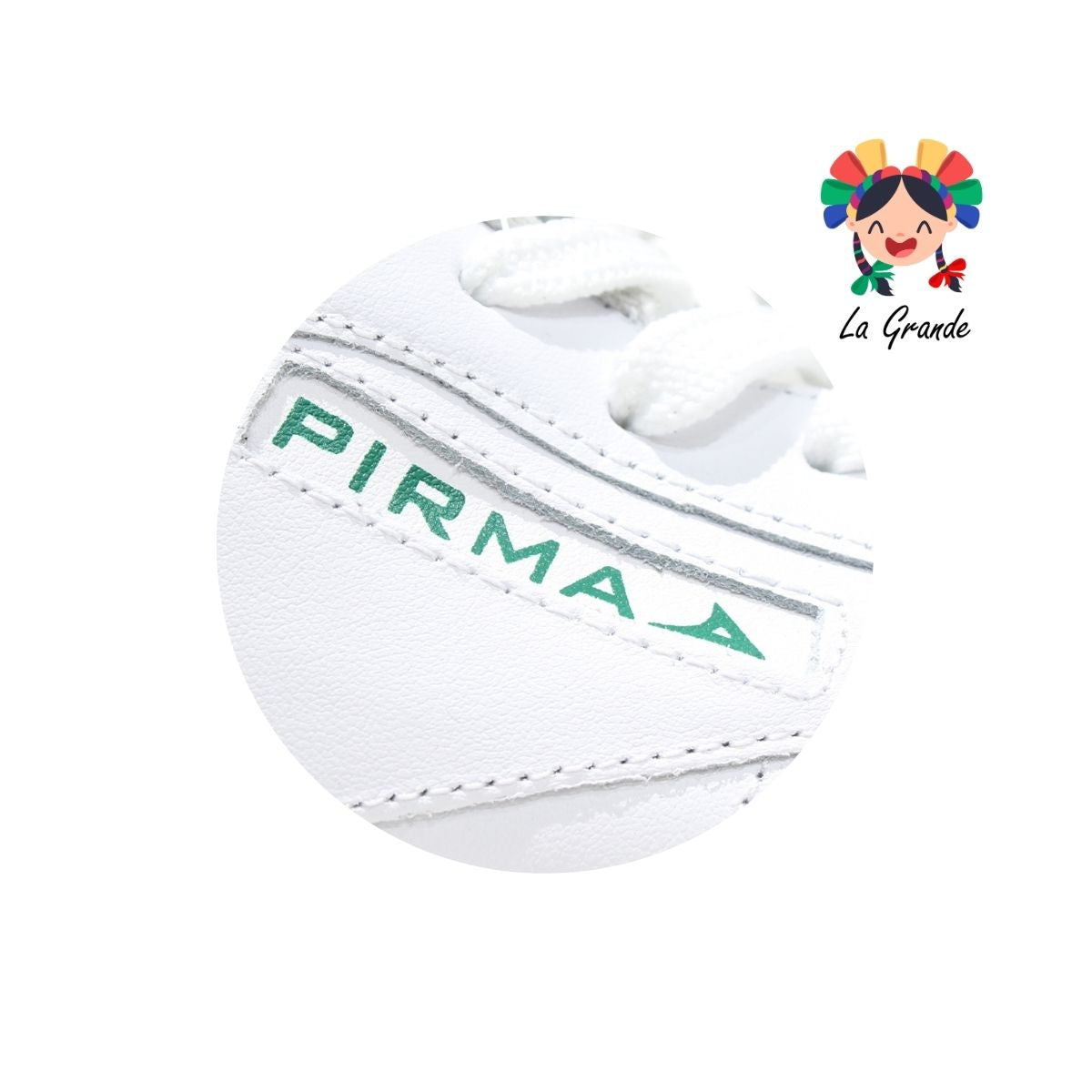 5051 PIRMA Piel Blanco Verde Tenis Choclo Original para Caballero