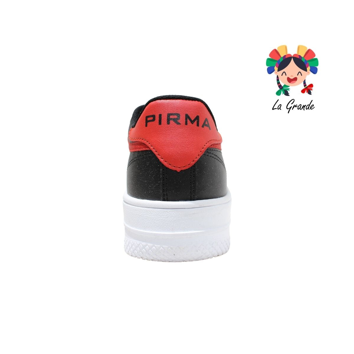 5051 PIRMA Piel Negro Rojo Tenis Choclo Original para Caballero