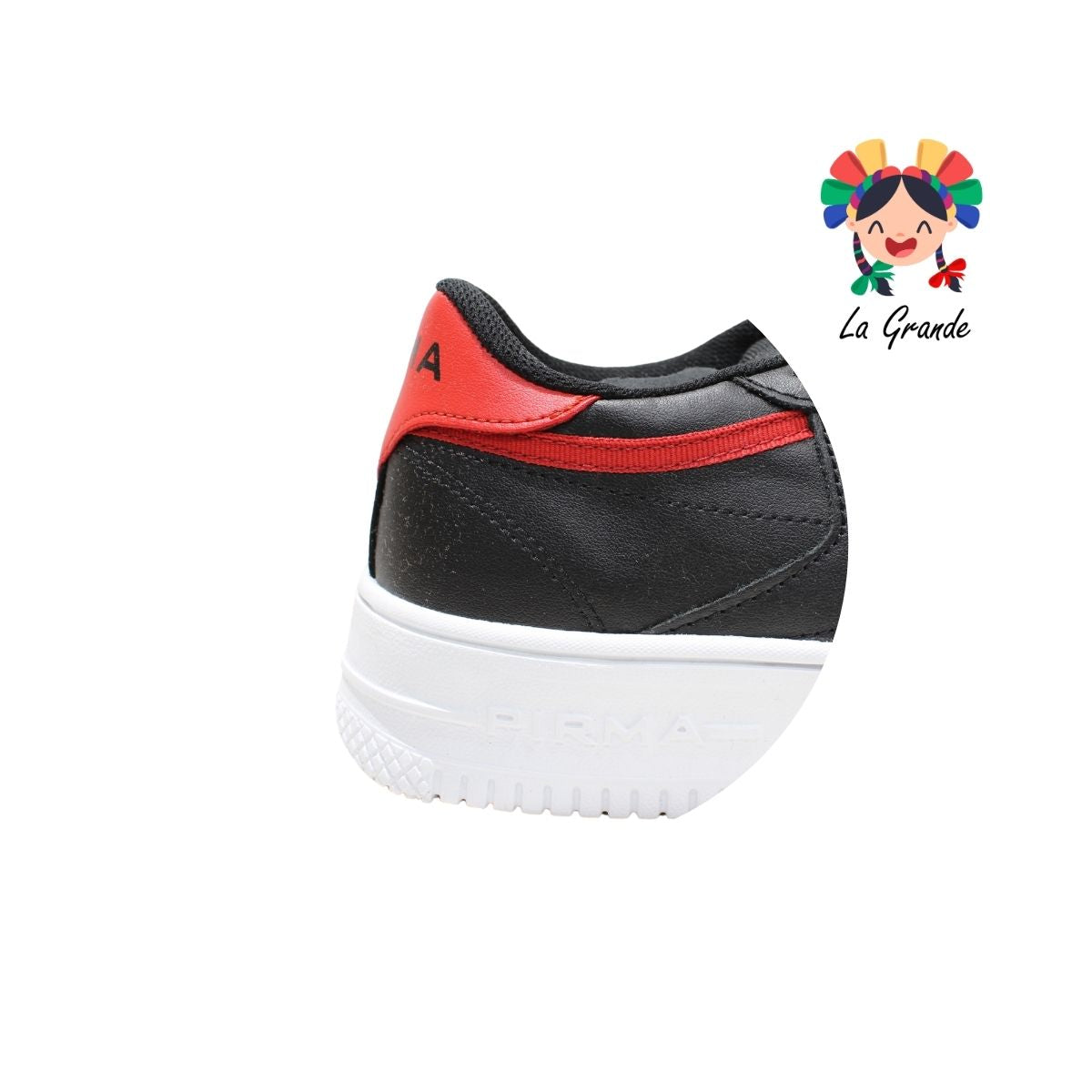 5051 PIRMA Piel Negro Rojo Tenis Choclo Original para Caballero