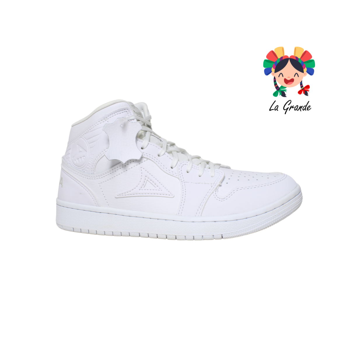 5053 PIRMA Blanco Piel Tenis Escolar tipo Bota para Caballero