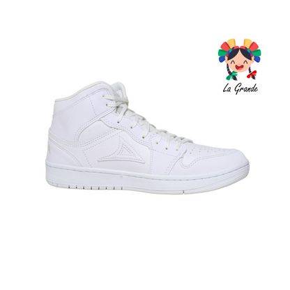 5053 PIRMA Blanco Piel Tenis Escolar tipo Bota para Caballero