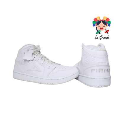 5053 PIRMA Blanco Piel Tenis Escolar tipo Bota para Caballero