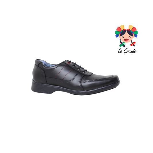 505 ZITRO Negro zapato escolar de agujeta para joven y caballero