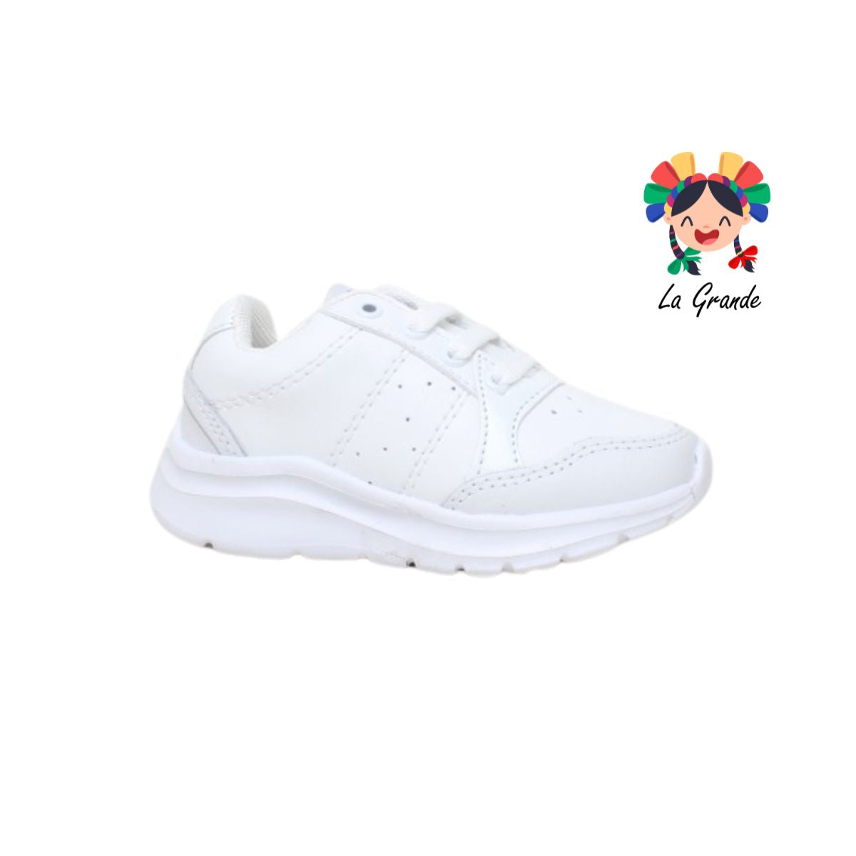 5075 ROJO ARANDANO Blanco Blanco Piel tenis tipo choclo con agujetas Escolar para Niña y Niño