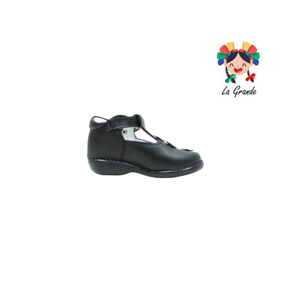 544 WIZZYZ Negro Piel Zapato Casual para Bebé