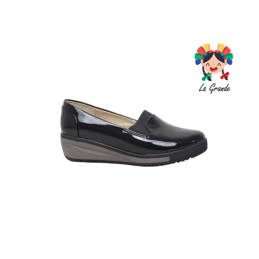 551 MARI ROSS Negro Napa/Charol Zapato Casual para dama