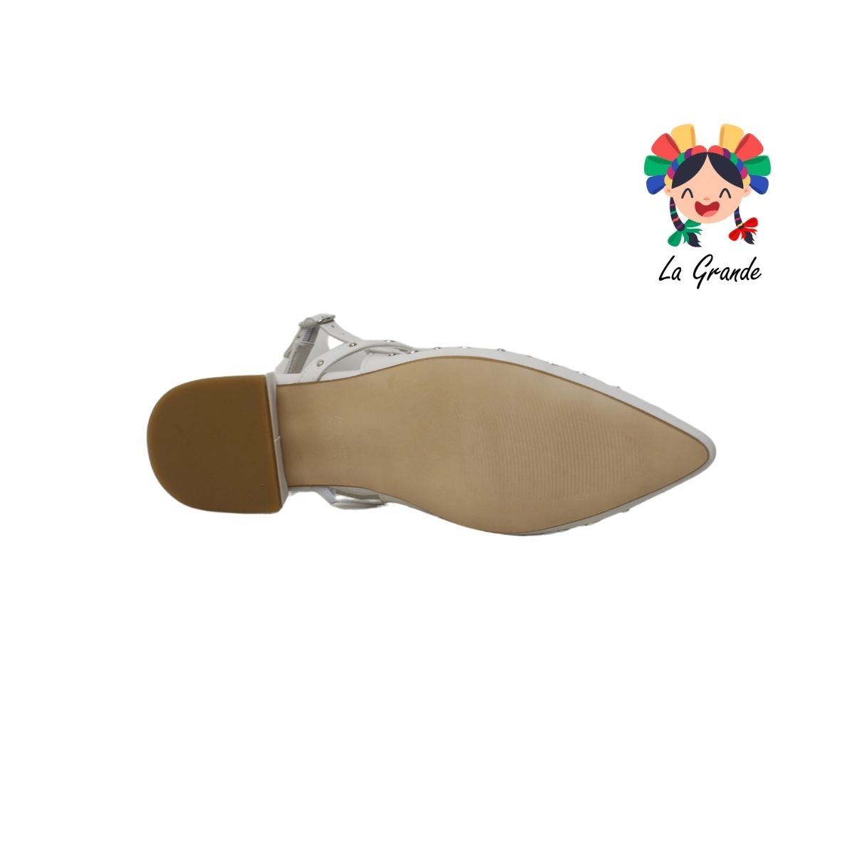 5607 VI LINE FASHION Beige Zapato con tacón cuadrado para Dama