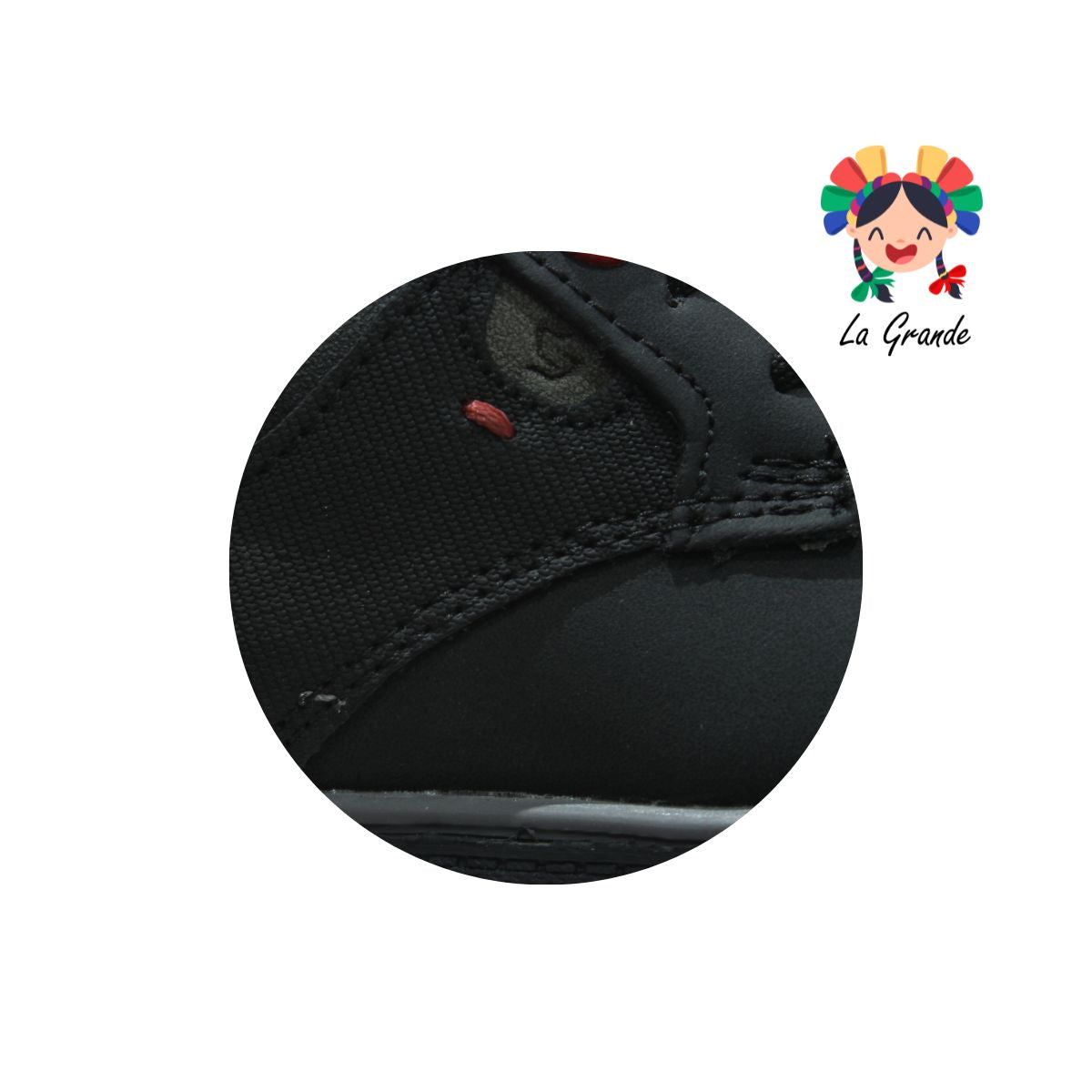 5808 CUSTOM Negro zapato casual de agujeta infantil para niño