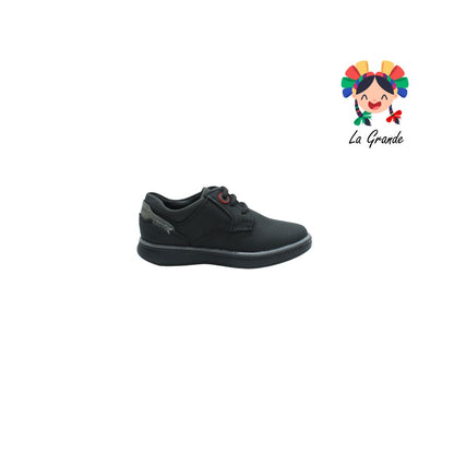 5808 CUSTOM Negro zapato casual de agujeta infantil para niño