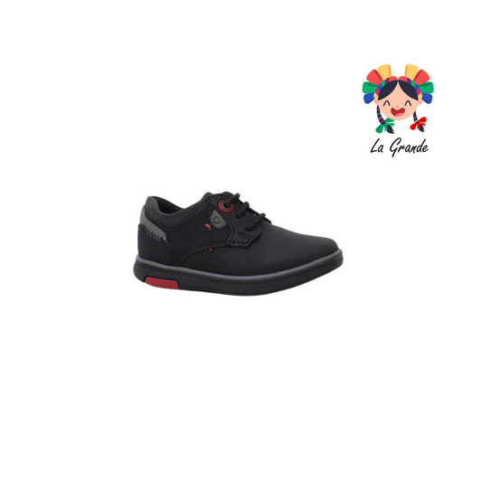 5808 CUSTOM Negro zapato casual de agujeta infantil para niño