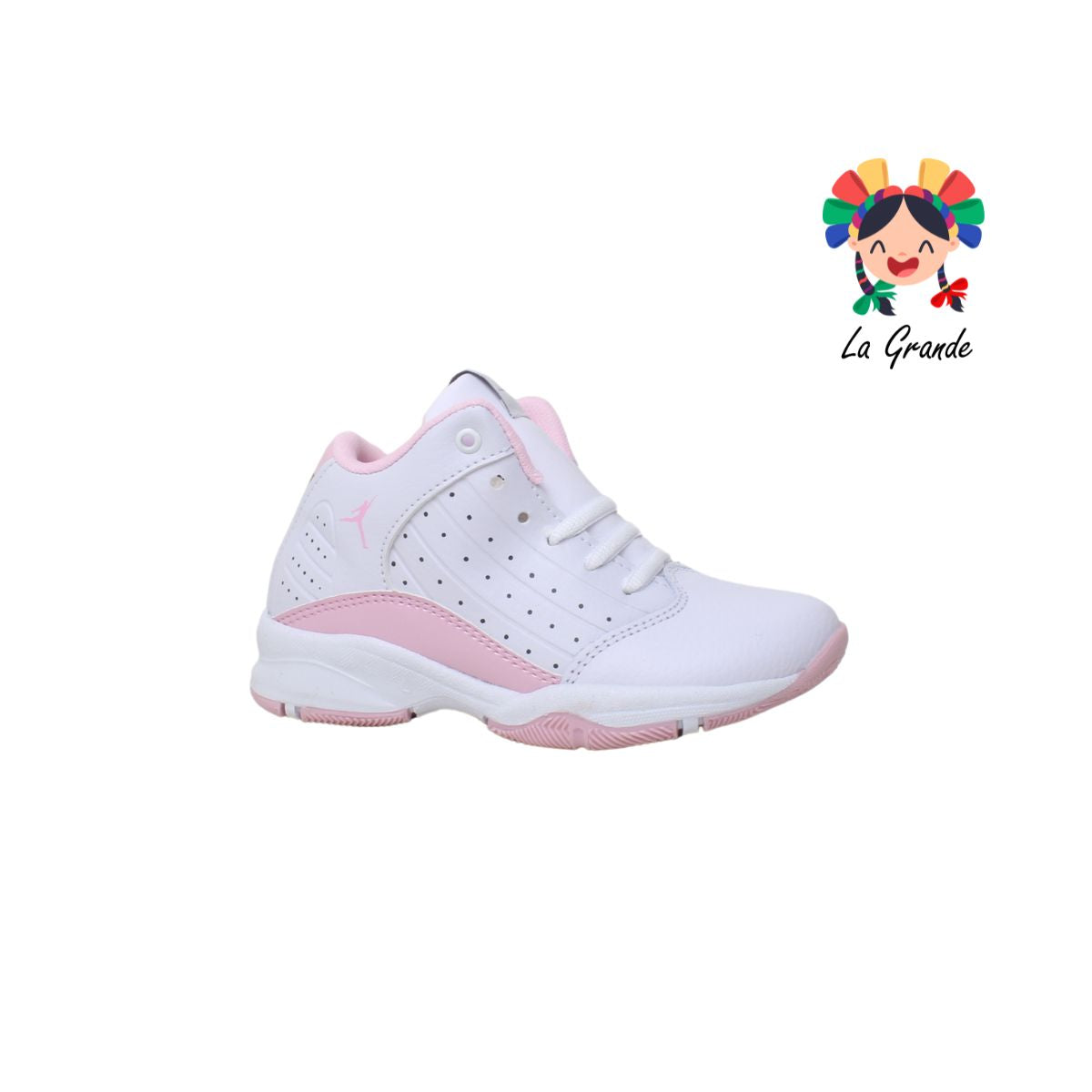 587 JANLO Blanco Rosa Tenis Bota para niña