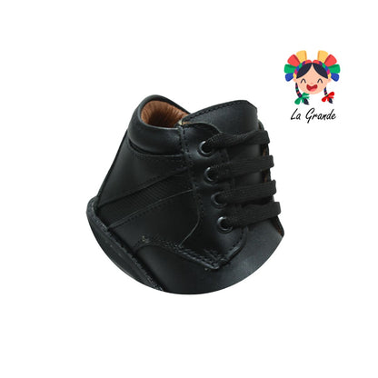 5999 DOGI negro zapato escolar antiderrapante con agujeta niño