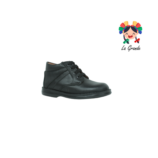 5999 DOGI negro zapato escolar antiderrapante con agujeta niño