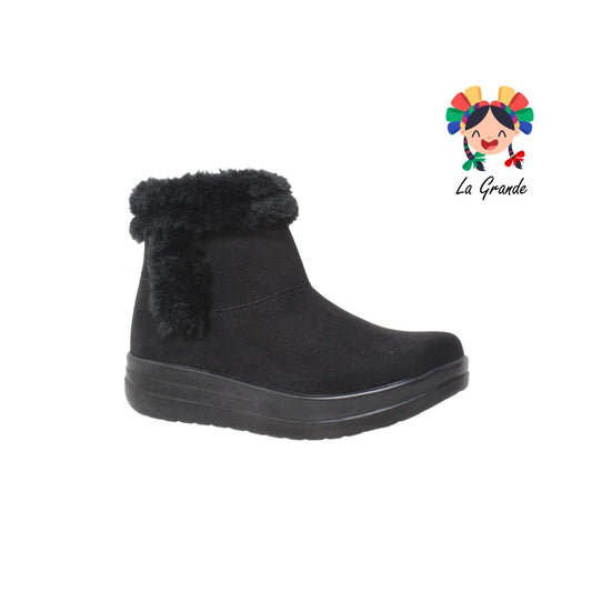 600 BON WILD Negro Durazno Botin Casual para Dama