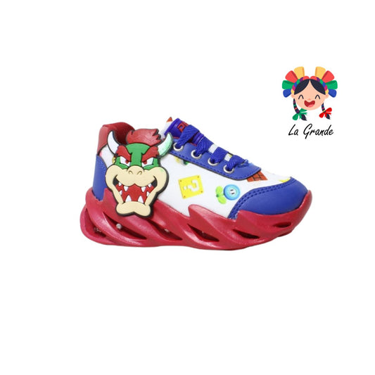 605 PLAY COLORS Rey Rojo Sint Tenis Casual tipo Choclo con Luces Led para Niño