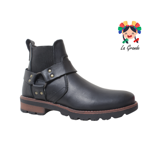 6070 ECCOFLEX Negro Piel Bota Casual para Caballero