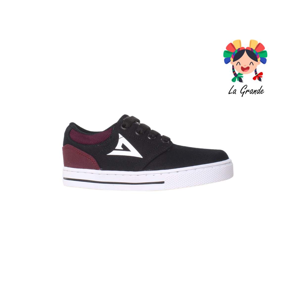 617 VANPI Negro Vino Textil Tenis Choclo Tipo Skate para Niña y Niño