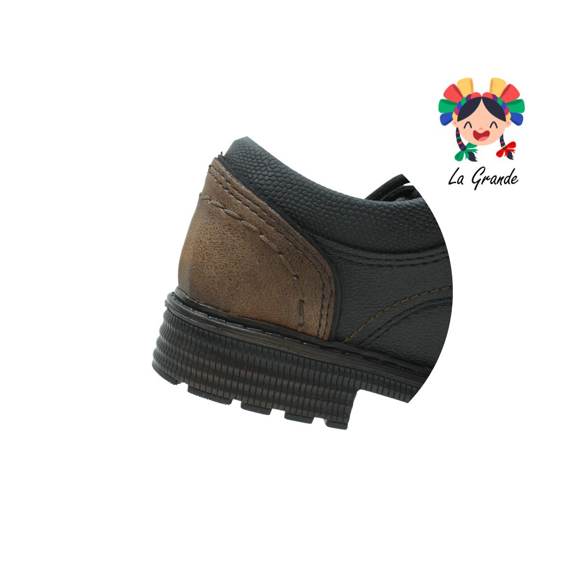 6213 CUSTOM negro camel zapato casual de agujeta para Joven y Caballero