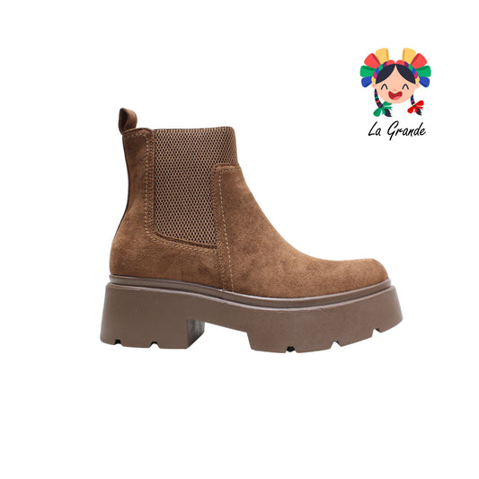 6302 GOODYEAR Café bota casual de ante para dama