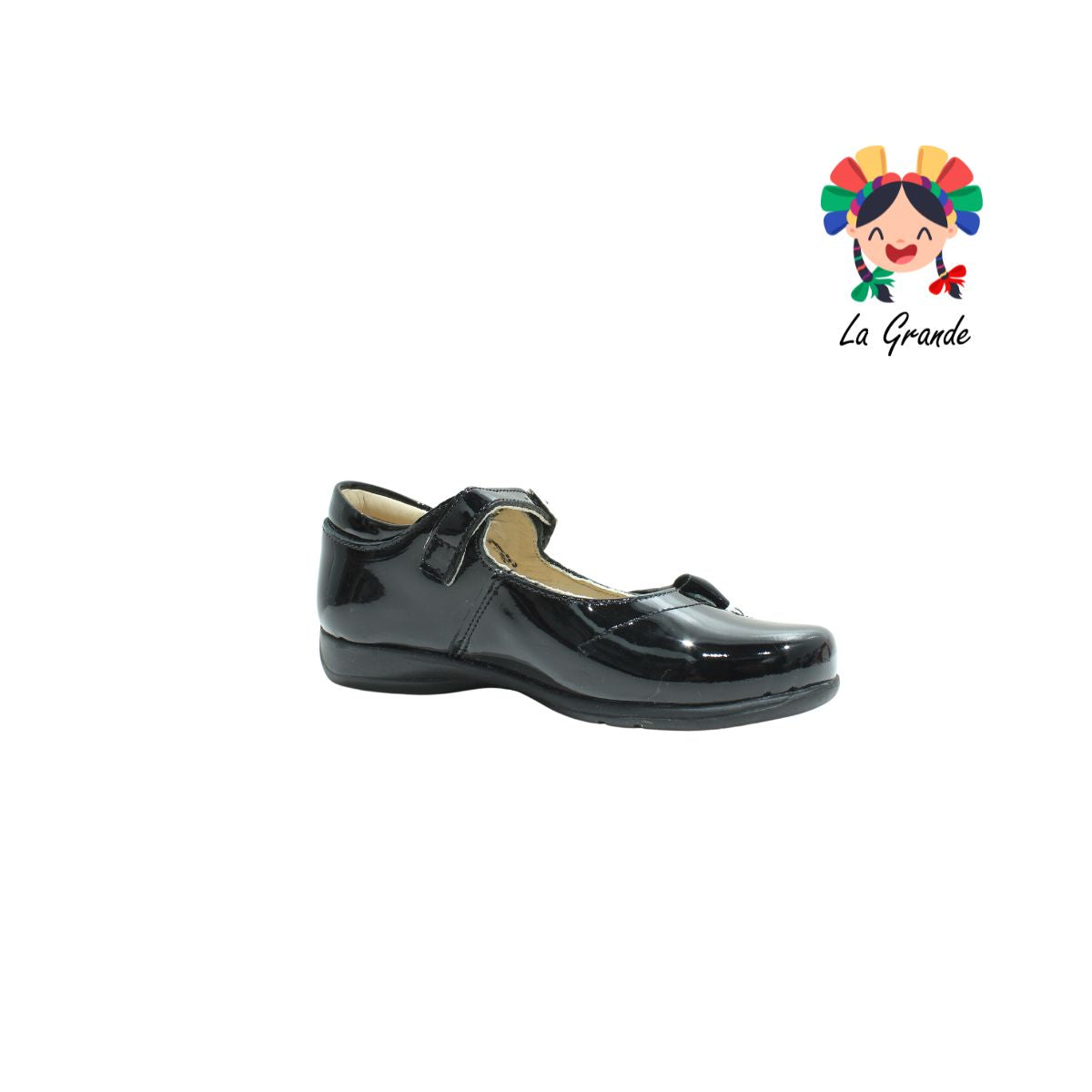 693 DOGI negro charol Zapato de piel con moño para niña