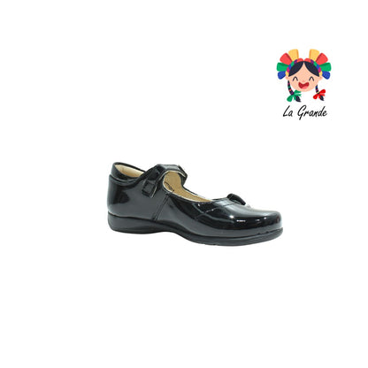 693 DOGI negro charol Zapato de piel con moño para niña