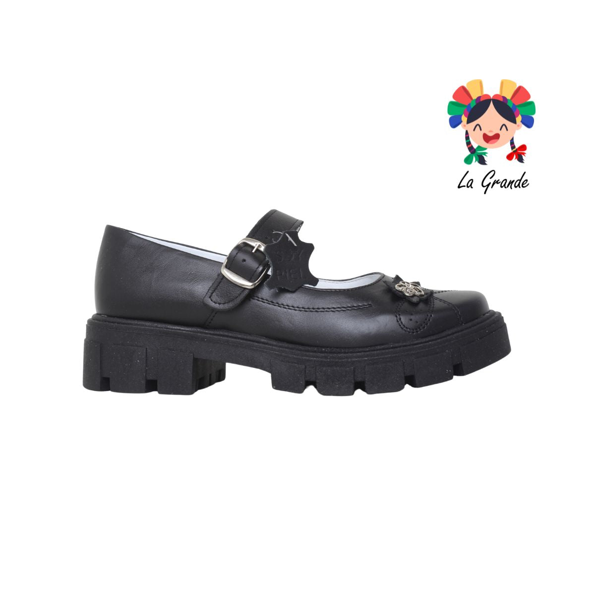 700 BRIANDA Negro Sint Zapato Escolar para Dama