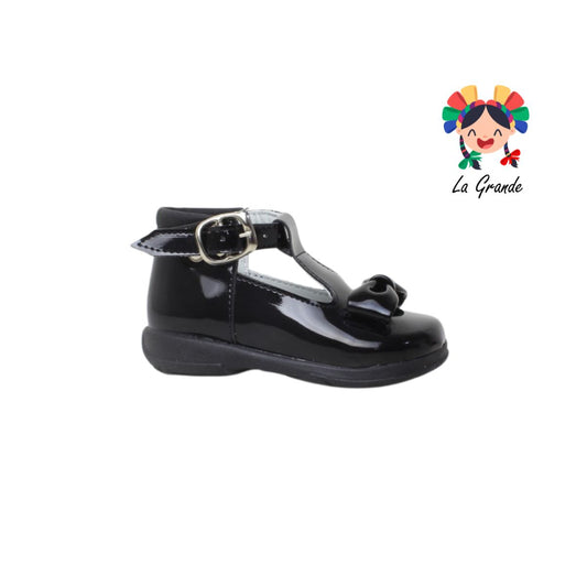 700 CORAJITO Negro Charol Zapato tipo Bota para Bebé Niña