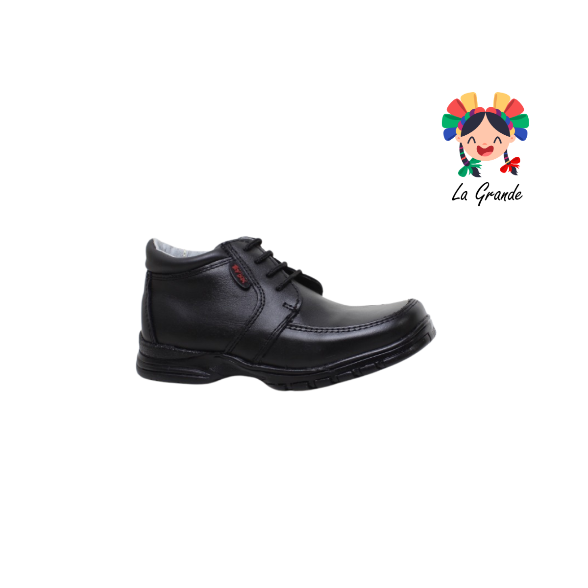 701 TOY BOX Negro Piel Zapato Tipo Bota Escolar para Niño