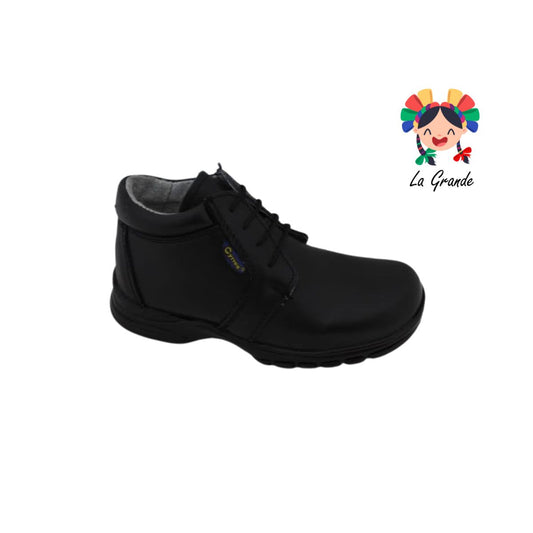 702 CYNVA negro zapato escolar de piel infantil niño