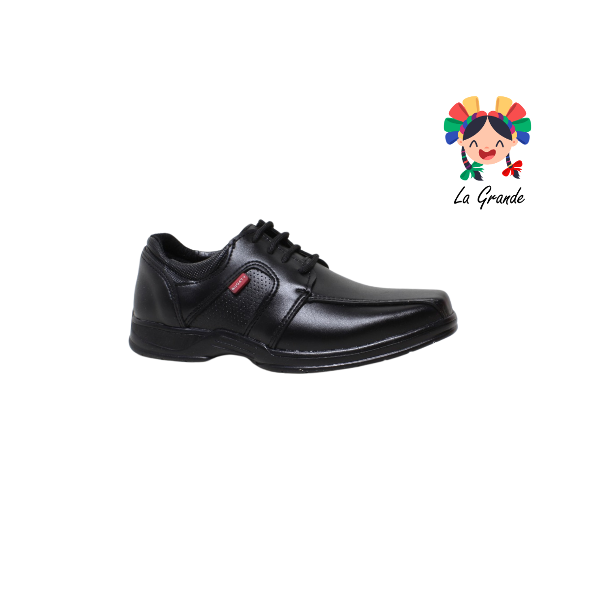 703 BUGATY SHOES Negro Sint Zapato Escolar de agujetas  para Joven