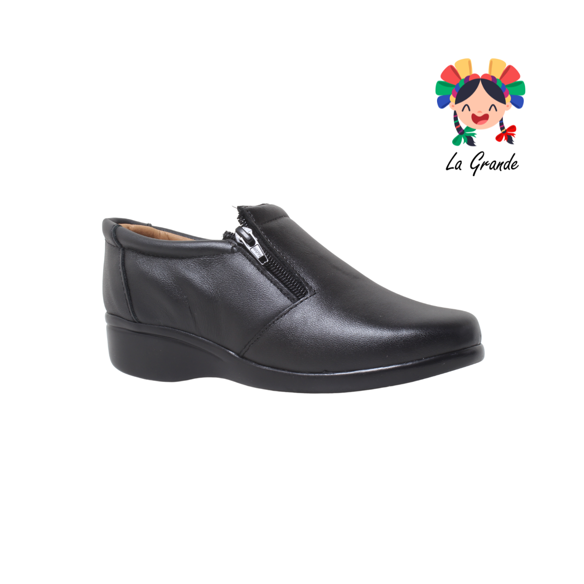 705 LUBERT Negro Piel Zapato Casual para Dama