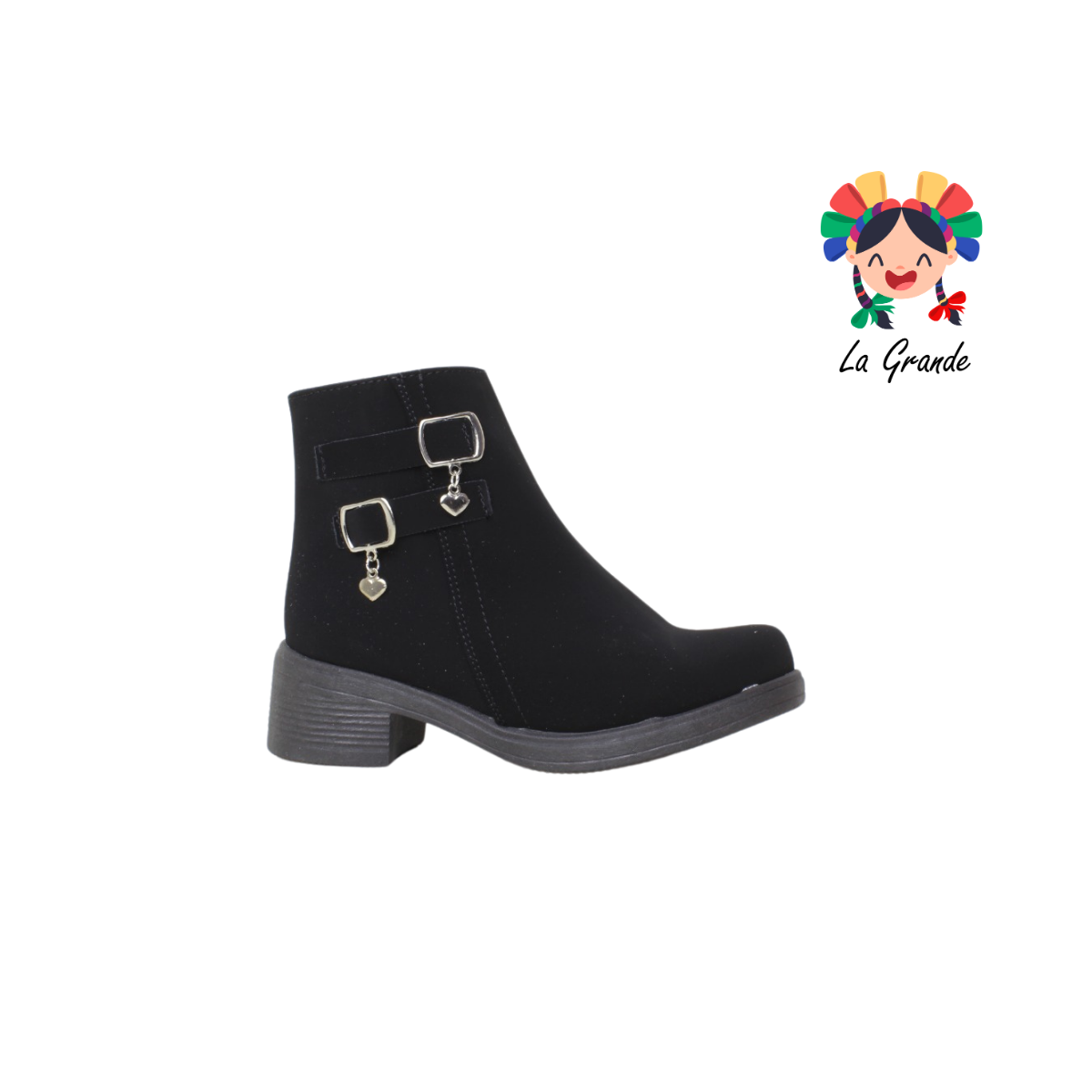 709 DULCE CEREZA Negro Nobuck Bota Infantil para Niña y dama