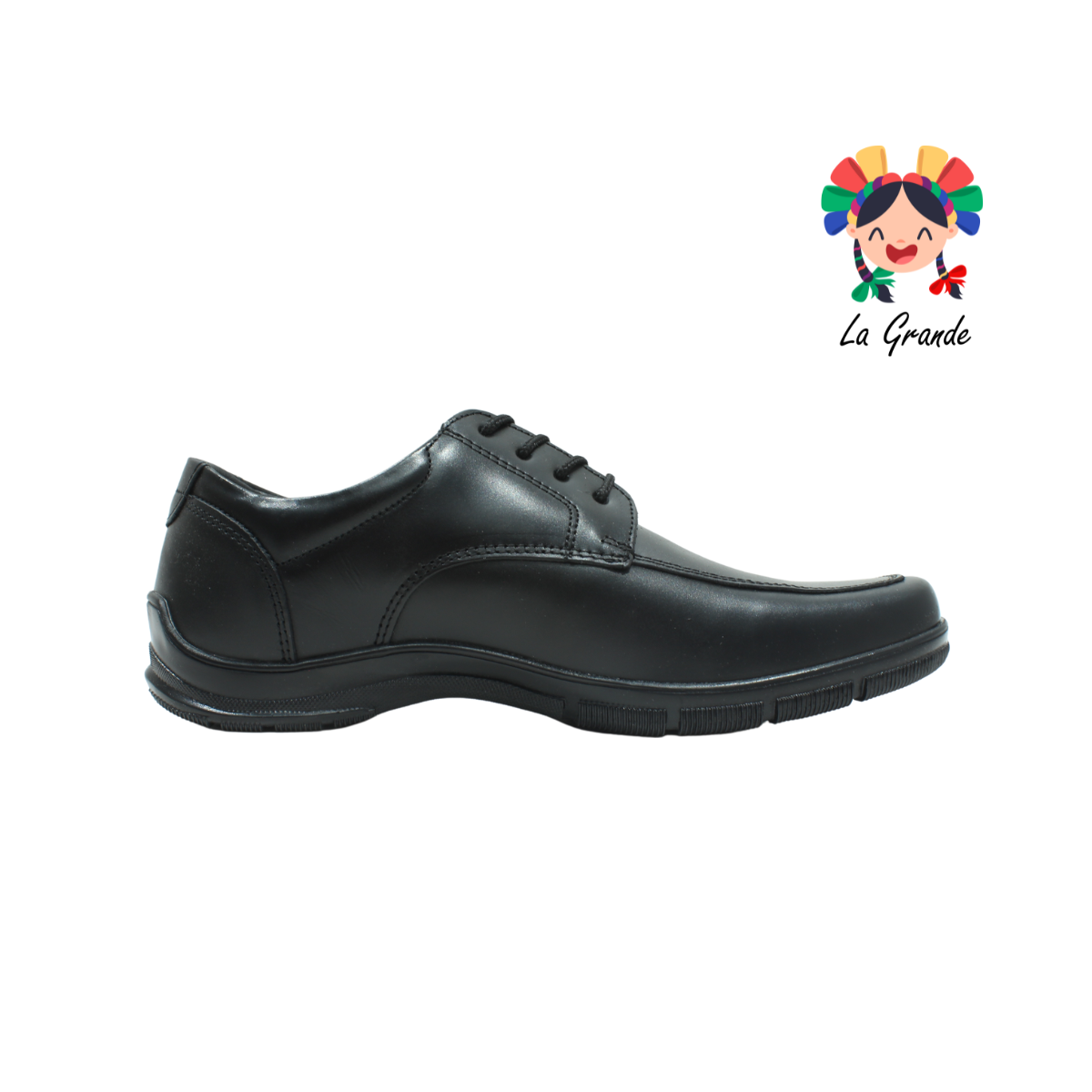 7100 NEVADA Negro Piel Zapato Casual de Caballero agujeta