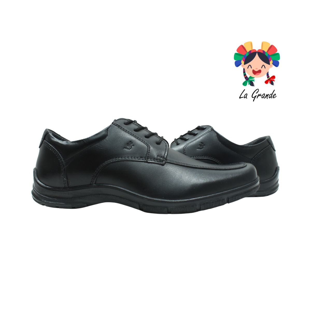 7100 NEVADA Negro Piel Zapato Casual de Caballero agujeta