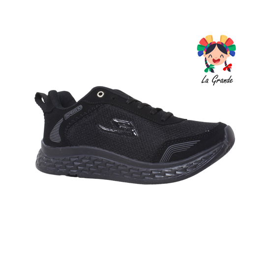 716 SPEIS10 Negro Negro Textil Tenis Running para Dama y Joven