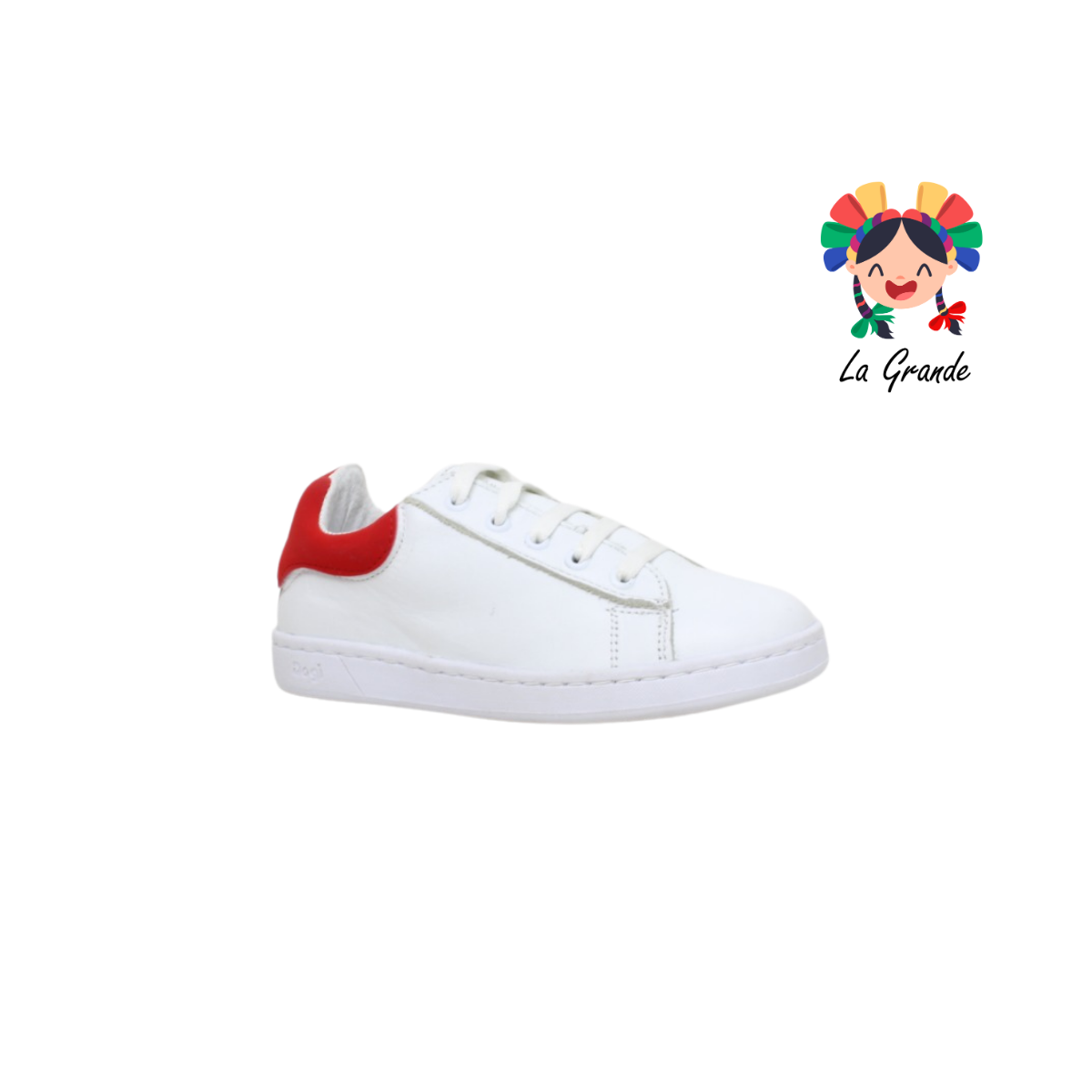 7209 DOGI blanco carmín tenis tipo choclo de piel infantil niño