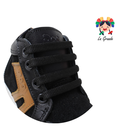 7295 DOGI Negro Zapato Piel infantil para niño y bebé