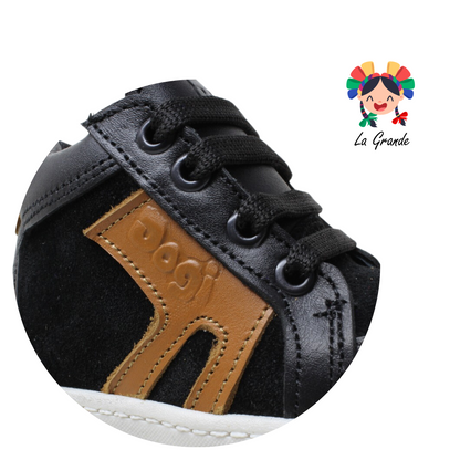 7295 DOGI Negro Zapato Piel infantil para niño y bebé