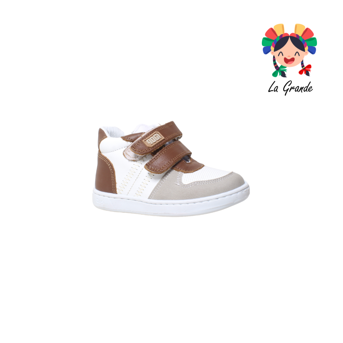 7349 DOGI Blanco Camel Piel Tenis Casuales para Bebé