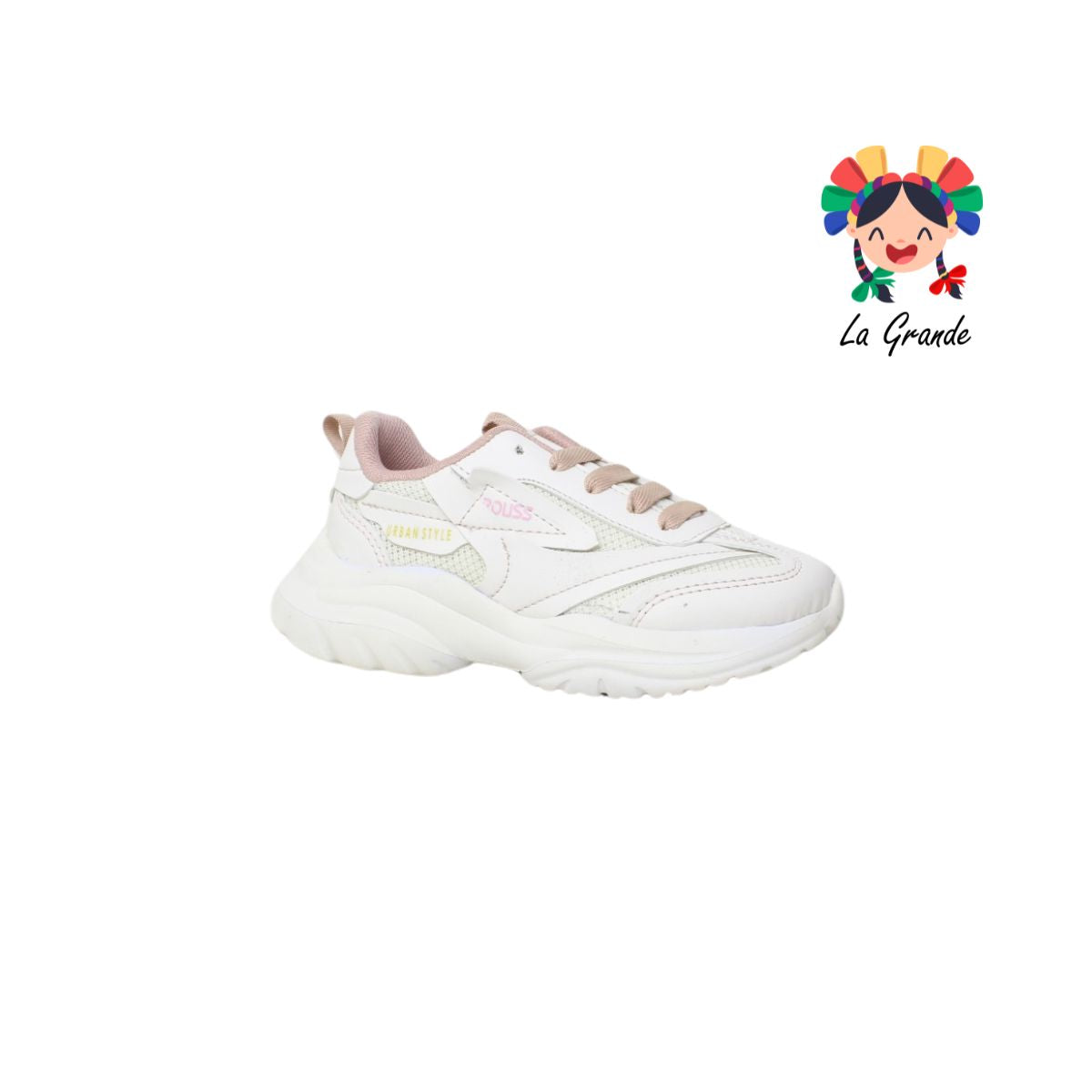 740 ROUSS Crema Sint tenis Casual choclo para Niña